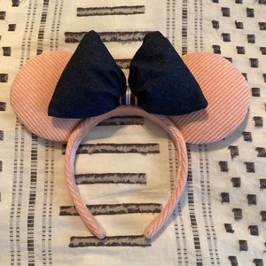 Pink/ denim Mickey ears